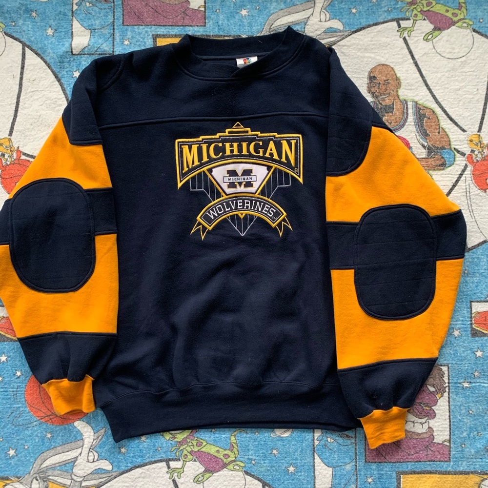 VTG Michigan University Embroidered Crewneck
